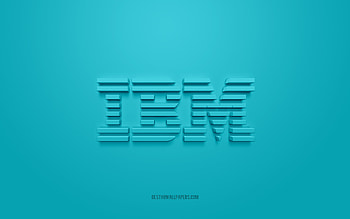 IBM 3d logo, light blue background, IBM emblem, IBM light blue logo, IBM, brands, IBM logo HD wallpaper