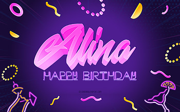 Happy Birtay Alina, , Purple Party Background, Alina, creative art, Happy Alina birtay, Alina name, Alina Birtay, Birtay Party Background HD wallpaper