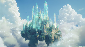 Floating Crystal Citadel — Fantasy, fantasy, floating island HD wallpaper