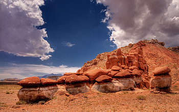 Nature, Stones, Sky, Clouds, Desert HD wallpaper