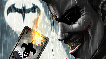 Joker Card Burning , joker, superheroes, artwork, artist, artstation HD wallpaper