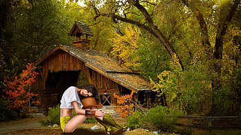 Ranch Love, cowgirls, brunettes, boots, hats, barn HD wallpaper
