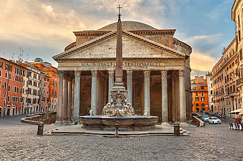 Pantheon at night, Illuminated architecture, Piazza della Rotonda, Ancient Rome HD wallpaper