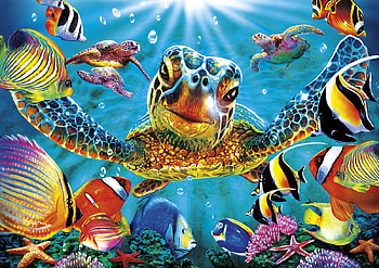 3d Sea Turtle, turtle, sea, 3d, puzzle, high, def HD wallpaper