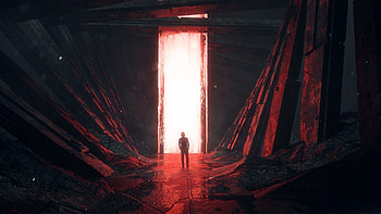 Dark, Shine, Light, Silhouette, Glow, Portal HD wallpaper