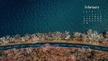 Top Angle View Of Ocean Road February Calendar February HD wallpaper