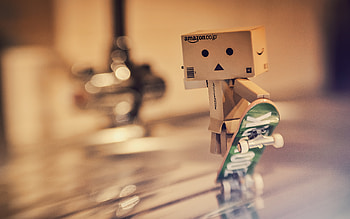 Miscellanea, Miscellaneous, Blur, Smooth, Danbo, Cardboard Robot, Skateboard HD wallpaper
