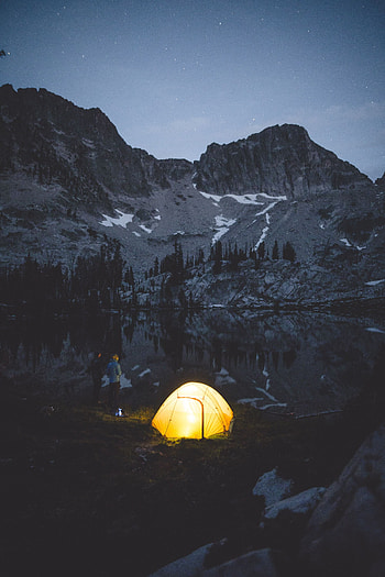 People, Nature, Mountains, Night, Lake, Tent, Camping, Campsite HD phone wallpaper