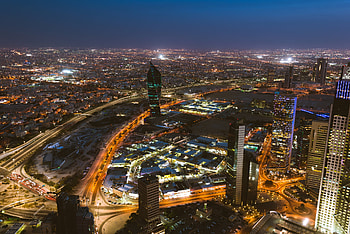 Kuwait, , Kuwait City, Aerial, Building, City, Cityscape, Horizon, Light, Night, Skyscraper, Cities HD wallpaper