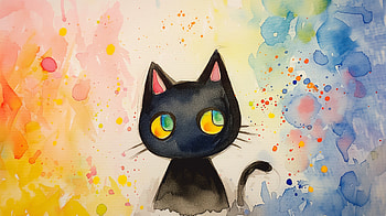 Chococat - Colorful Sanrio Black Cat Background, Chococat, sanrio, Black Cat, cat, watercolor HD wallpaper