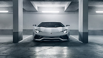 Garage, Lamborghini Aventador HD wallpaper