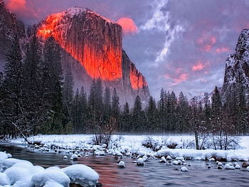 Winter Sunrise, Wilderness, Sunrise, Winter HD wallpaper