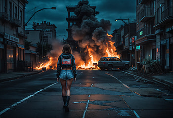 Abandoned Streets, dark, abandoned, post apocalyptic, woman, Melancholic HD wallpaper