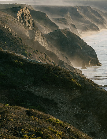 Landscape, Nature, Sea, Rocks, Coast, Fog HD phone wallpaper