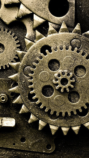 Assemblage, Steampunk Gear, Background HD phone wallpaper