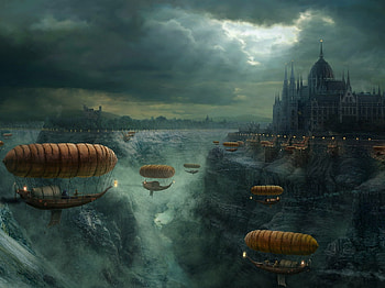Fantasy, Lock, Flight, Darkness HD wallpaper