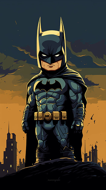 Batman Cartoon Hero, cartoon, Batman, superhero, digital illustration HD phone wallpaper