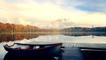 River Dock, river, dock, nature HD wallpaper