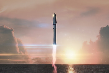 Big falcon, rocket, spacex, launch, sky, clouds HD wallpaper