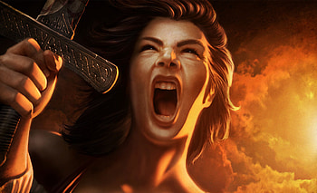 Fantasy, scream, sword, sun HD wallpaper