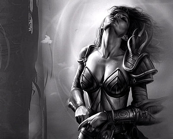 Lonely warrior, fantasy, art, alone, lonely, woman, warrior HD wallpaper