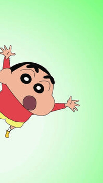 Shinchan And Doraemon, Shinchan, Green Background HD phone wallpaper