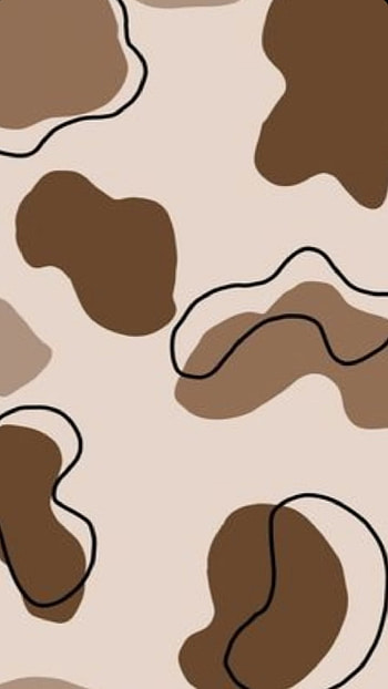 Brown aesthetic, art, cowprint HD phone wallpaper