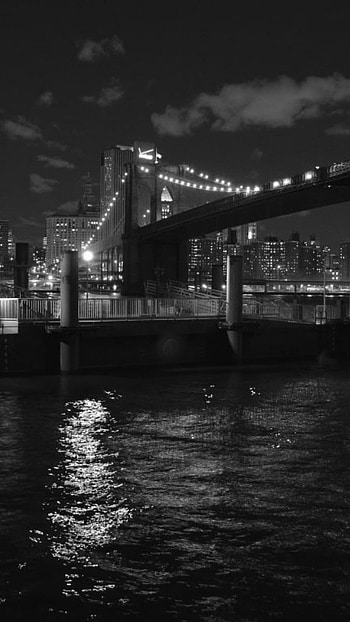 Full Black Colour, Brooklyn Bridge HD phone wallpaper