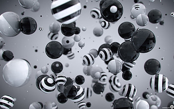 Bubbles, white, black, 3d HD wallpaper