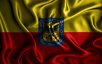 Bogota flag, , silk wavy flags, colombian cities, Day of Bogota, fabric flags, Flag of Bogota, 3D art, Bogota, Cities of Colombia, Bogota 3D flag, Colombia HD wallpaper