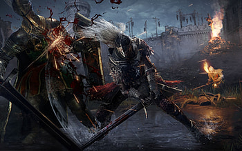 Elden Ring, poster, promotional materials, knights, battle of knights, RPG, art HD wallpaper