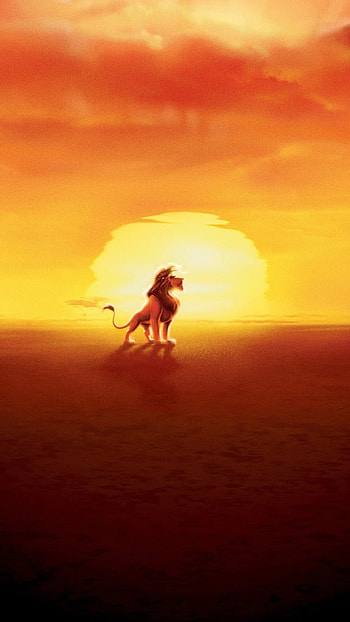 Lion King, Sunset Background, sunset, background HD phone wallpaper