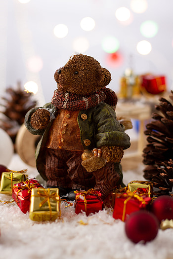 Holidays, New Year, Toys, Christmas, Bear, Statuette HD phone wallpaper