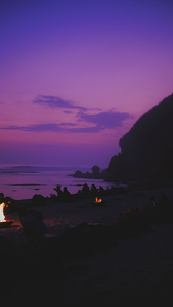 Sunset, Beach, Shore, Bank, Dark, Silhouettes, Rest, Relaxation, Indonesia HD phone wallpaper