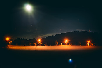Nature, Sky, Night, Moon, Fog HD wallpaper
