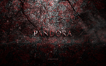 Pandora logo, grunge art, Pandora stone logo, red stone texture, Pandora, grunge stone texture, Pandora emblem, Pandora 3d logo HD wallpaper