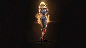 Captain Marvel Walking, captain-marvel, superheroes, artwork, art, artstation HD wallpaper