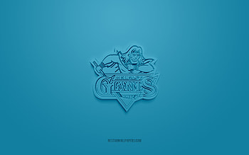 Belfast Giants, creative 3D logo, blue background, Elite Ice Hockey League, British Hockey Club, Belfast, United Kingdom, British Elite League, Hockey, Belfast Giants 3d logo HD wallpaper
