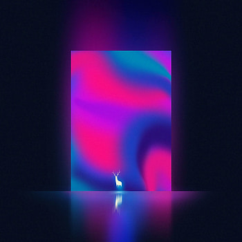 Art, Silhouette, Multicolored, Motley, Deer, Rectangle HD phone wallpaper