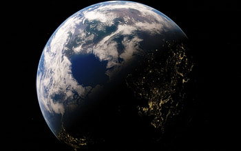 Earth, day and night, open space, solar system, day and night concepts, transition to night HD wallpaper