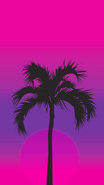 Palm tree , Cartoon style, Playful design, Fun and whimsical HD phone wallpaper