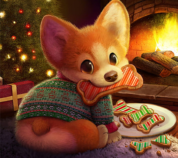 Merry Corgmas!, dog, craciun, art, green, christmas, piper thibodeau, funny, caine, tree HD wallpaper