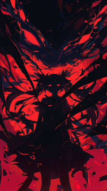 Crimson Shadow Anime, Anime, anime girl, dark anime, fantasy, dark, Dark Fantasy, fantasy anime HD phone wallpaper