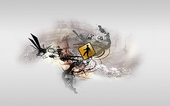 Out of NoWhere, circles, composit, sign, triangles, figures, walk HD wallpaper