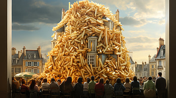 Majestic French Fries Tower, food, french fries HD wallpaper