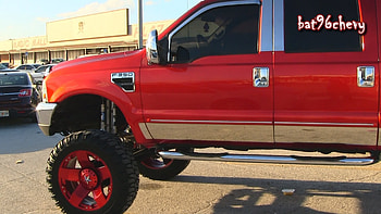 Candy Red Ford F-350 Super Duty Truck lifted on 24's - - YouTube HD wallpaper