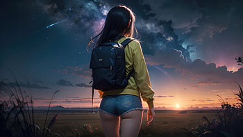 Anime Girl Journey Beyond The Horizon, anime-girl, anime, artist, artwork, digital-art, deviantart HD wallpaper
