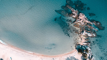 Nature, Beach, Sand, Rocks, View From Above, Coast HD wallpaper