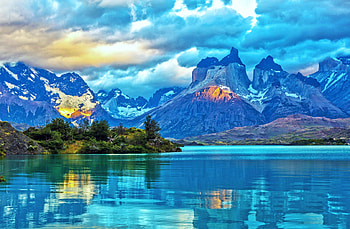 Blue!!!, blue, pretty, beautiful, nature, sky, mountain, lake, nice HD wallpaper