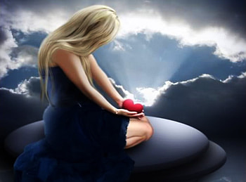 My heart, girl, heart, abstract, fantasy HD wallpaper